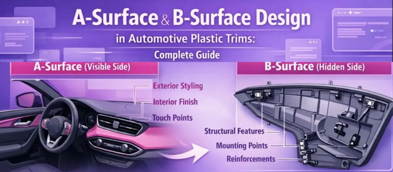 A-Surface and B-Surface Design in Automotive Plastic Trims: Complete Guide